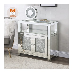 Homemate Mirrored Furniture Mirrored Sideboard with Drawers