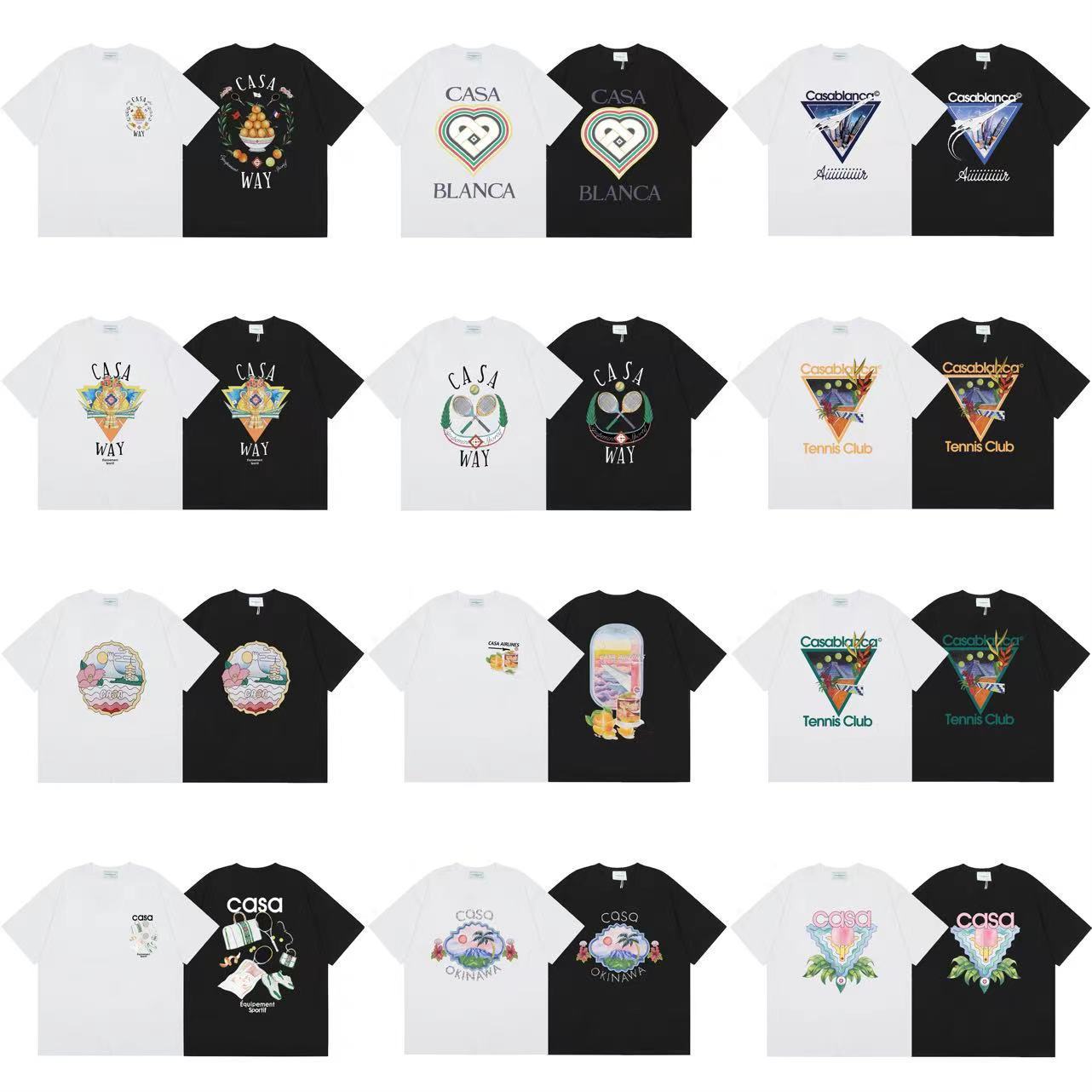2024 Spring/Summer New Casablanca Tennis Club Court Letter Print CASA Celebrity-Style Short-Sleeve T-Shirt