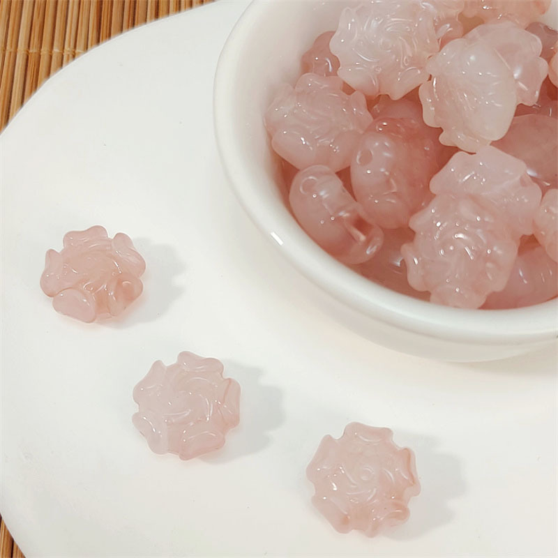 모조 옥 얼룩진 꽃봉오리 구슬 수지 모란 DIY 골동품 펜던트 귀걸이 팔찌 술 소재 액세서리 머리핀