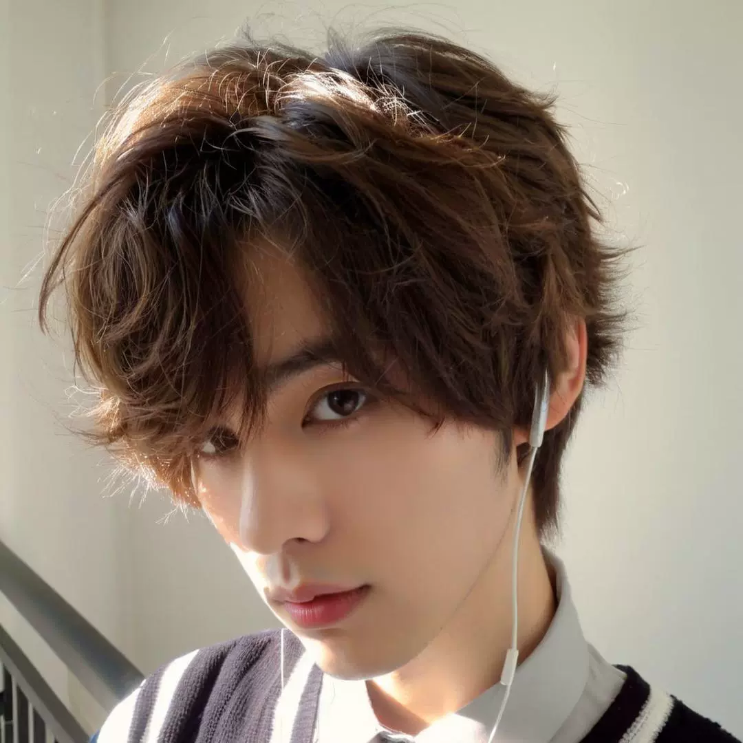 速卖通假发男士短发斜刘海日系正太少年全头套式源头工厂现货批发