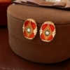 1#, с серебряным штифтом, винтажные, с эмалью, квадратные