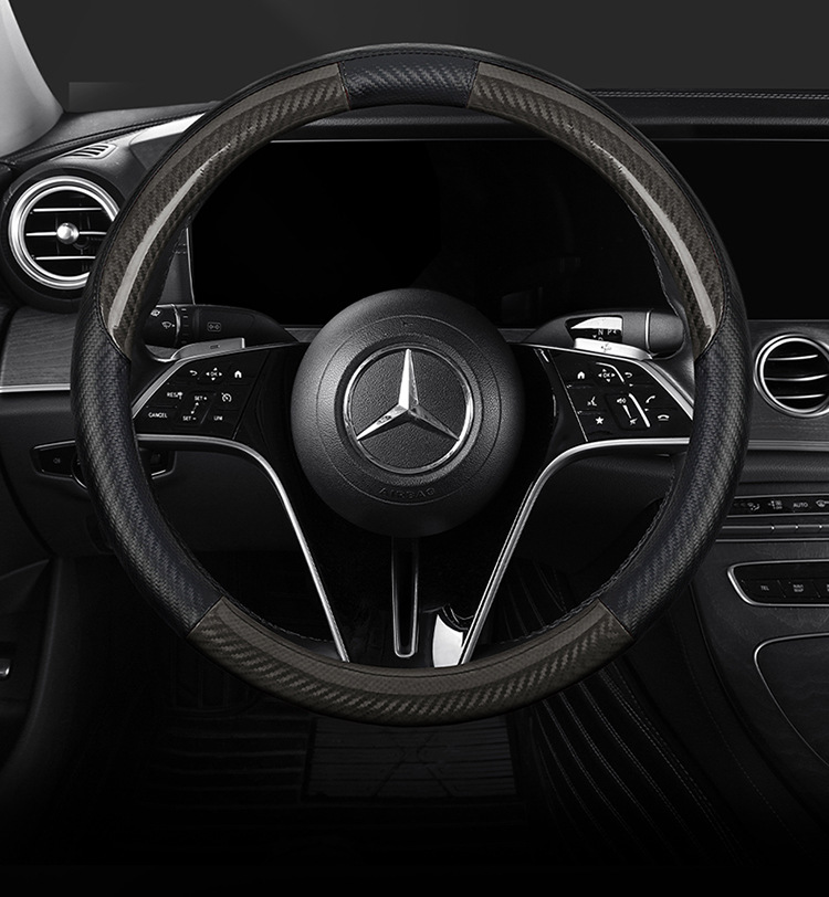 Suitable for Mercedes-Benz New C-Class Alcantar Steering Wheel Cover, Handlebar Cover, Interior Modification, Anti-Slip, Universal for All Seasons