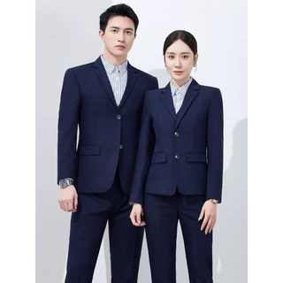 现货主推哔叽经典西装男女同款商务正装职业套装西装工作服西服