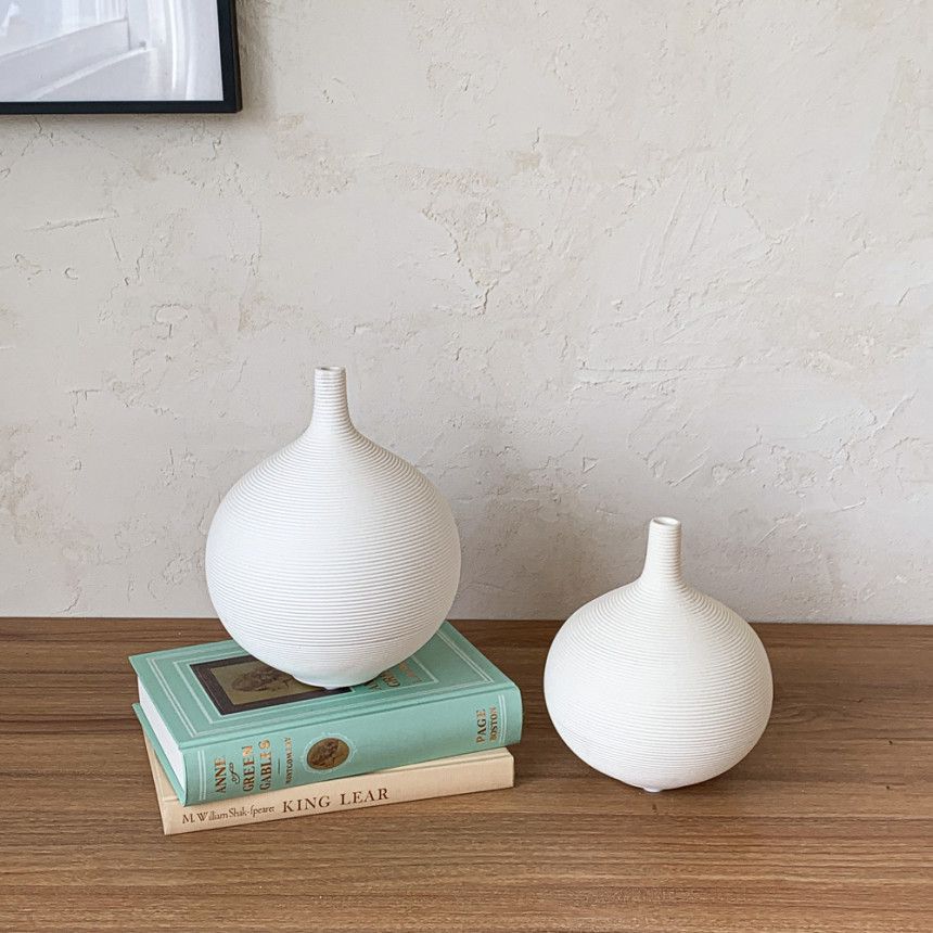 Creativo llano quema florero de cerámica decoración salón escritorio suave decoración nórdica mesa comedor blanco flor seca florero