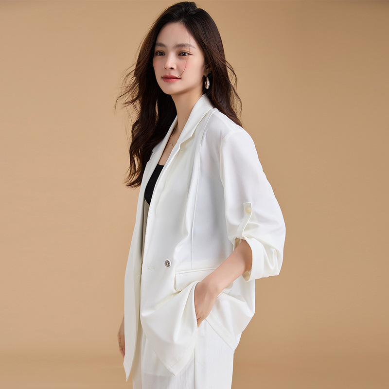 Big Sale Spring New Imitation Linen Texture Casual Sunscreen Small Blazer Thin White Suit Top Women 22226 Big Sale Spring New Imitation Linen Texture Casual Sunscreen Small Blazer Thin White Suit Top Women 22226