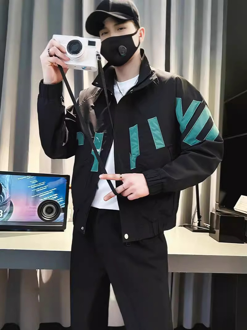 Chaqueta de cuello alto de otoño de tamaño pequeño, chaqueta de hombre, chaqueta delgada de marca de moda de tamaño XS, chaqueta corta de estudiante