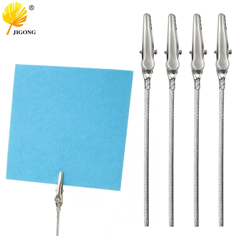 Одна голова зажим из крокодила держатель для заметок оптом металлический трос аллигатора рот держатель для заметки с линией клип из крокодила держатель визитной карточки