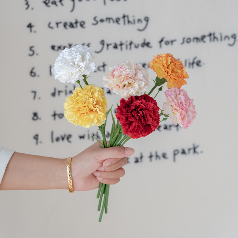 Single stem carnation artificial flower fake flower living room decoration table flower arrangement flower decoration floral art arrangement