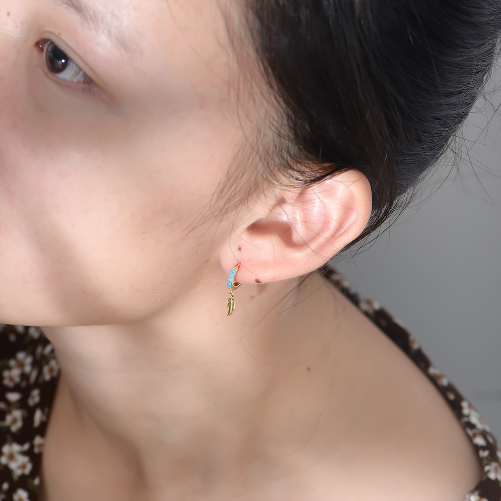 5g Weight 0.03µm Gold Plating Thickness 1 Pair 925 Sterling Silver Turquoise Drop Earrings