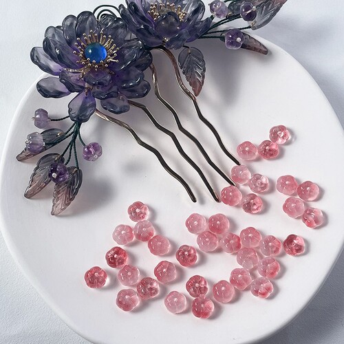 Factory direct supply of glass pumpkin beads, glass loose beads, DIY handmade Hanfu headdress, ancient style hairpin materials