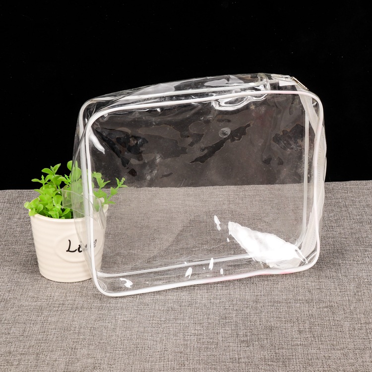 厂家供应pvc塑料袋透明拉链包装袋可印刷塑料袋批发洗漱袋