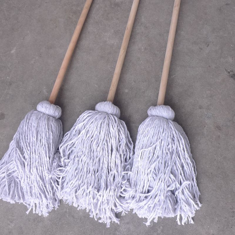 Mop wooden rod old-fashioned manual household traditional pure cotton absorbent mop hotel property Industrial full polyester cotton