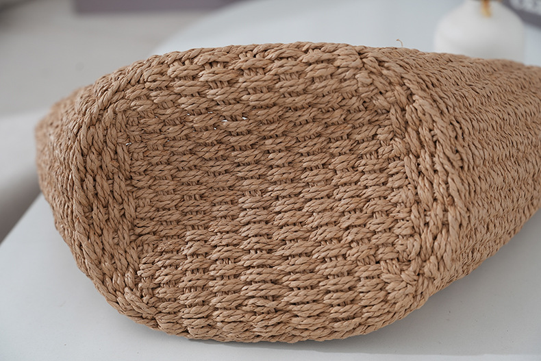 100g Weight String Closure Type Ring Handle Strap Type Straw Bag Bags Type Casual Occasion Paper Material Solid Color Pattern Spring&Summer Season Women's Gender Vacation Style Shell Shape Women's Paper Solid Color Vacation Shell String Straw Bag 9