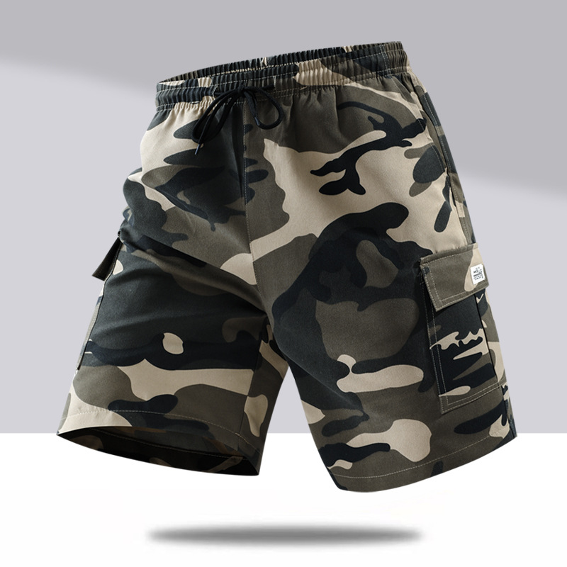 Cross-Border Large Size Casual Cargo Shorts Men's Summer Outer Wear Multi-Pocket Five-Point Pants Camouflage Thin Loose Fat Men