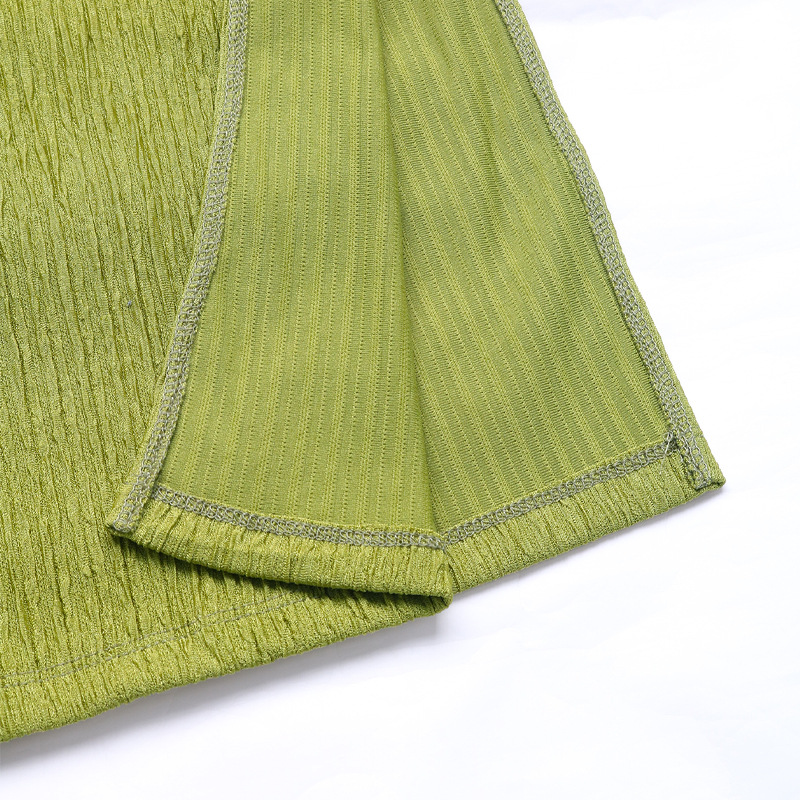 Conjunto de dos piezas de chaleco sin mangas de verano con textura plisada para mujer