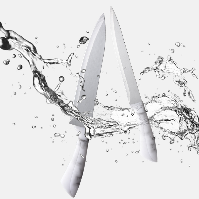 Fabricante de mármol cuchillo conjunto de cocina hogar con cuchillo de cuchillo barril de acero inoxidable caja de regalo cuchillo de cuchillo