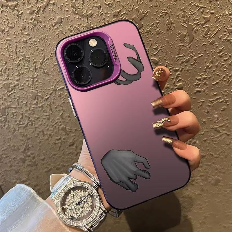 Mano gris artística para iPhone 16 funda para teléfono móvil Apple 15promax/14 anti-caída 13pro12 Europa y América 11xr