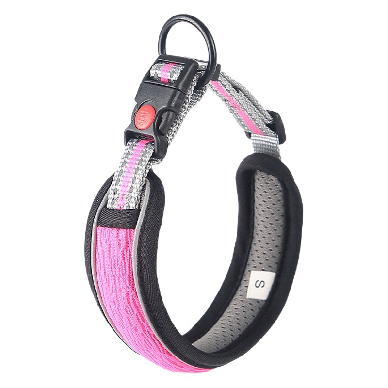 Collar transpirable transfronterizo, collar, cadena de perro, cachorro, perro grande, perro grande, suministros para mascotas, tracción, collar para perro, anti-estrangulamiento