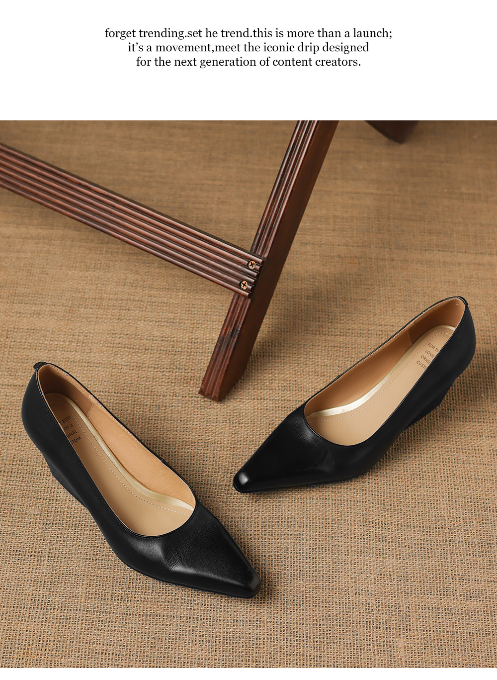 Giày cao gót nữ mũi nhọn da bò thật gót 6 cm — màu nâu chi tiết 17