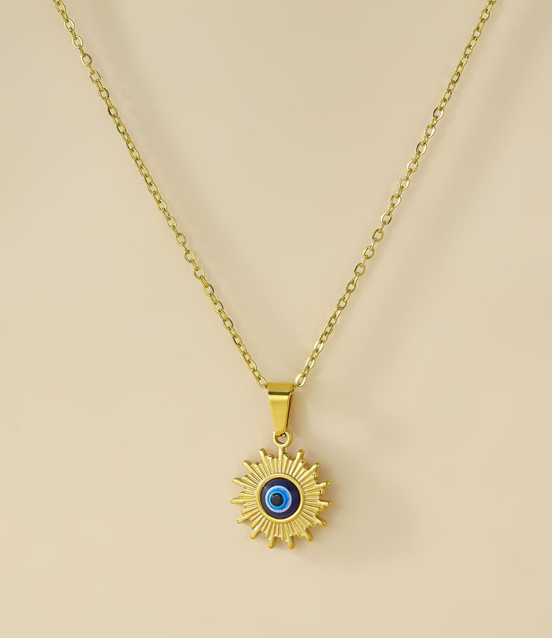 Simple Style Devilu0027S Eye Titanium Steel Enamel Plating Inlay Resin Earrings Necklace