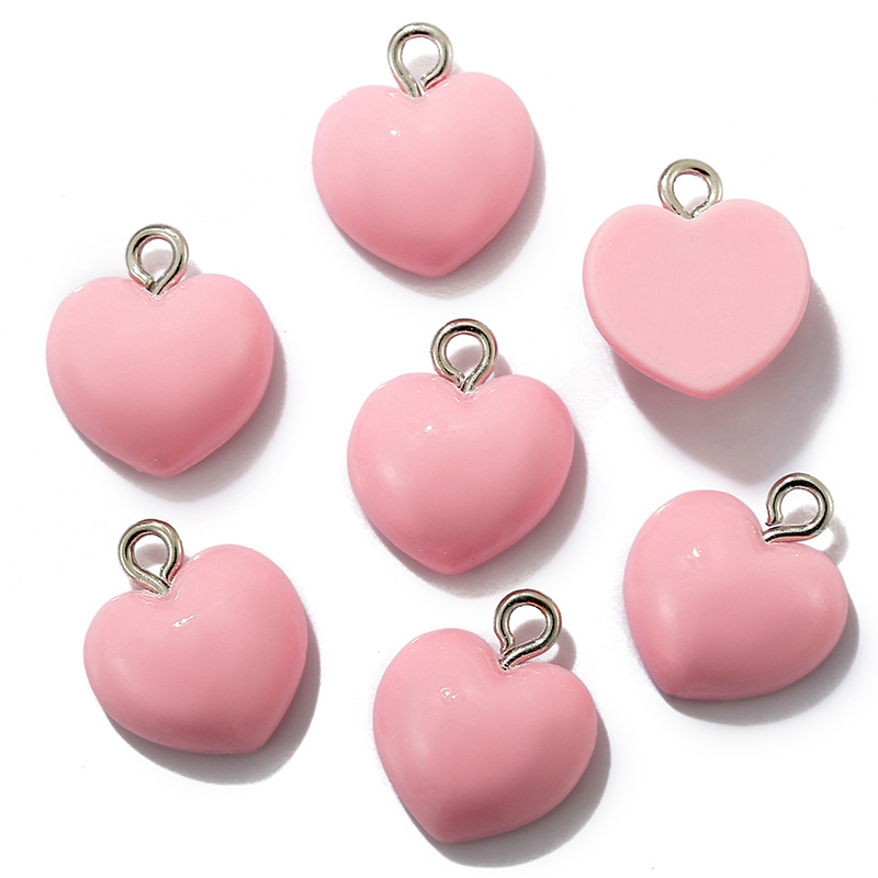 Simple Style Heart Shape Resin Plating Jewelry Accessories display picture 4