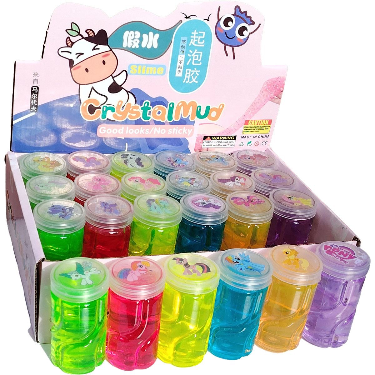 24 piezas de pegamento espumoso de cristal, pegamento M seguro, no tóxico, no pegajoso, juguete educativo, arcilla DIY.