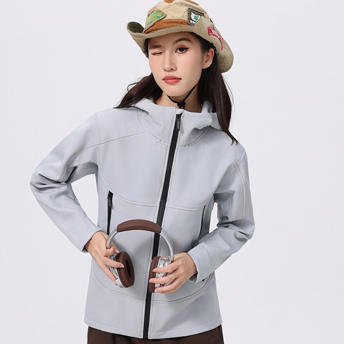 New autumn softshell jacket, single-piece set, thickened fleece, warm jacket, water-resistant, outdoor hiking and mountaineering clothing