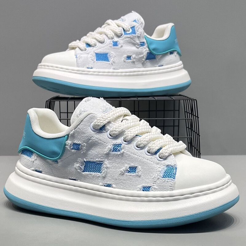 2026 Summer New Men's Thick-Soled Casual Shoes with Lace-Up, Color-Blocking, Breathable, Light Luxury Sneakers, Fashionable Men's Shoes Trendy Ok 2026 Summer New Men's Thick-Soled Casual Shoes with Lace-Up, Color-Blocking, Breathable, Light Luxury Sneakers, Fashionable Men's Shoes Trendy Ok