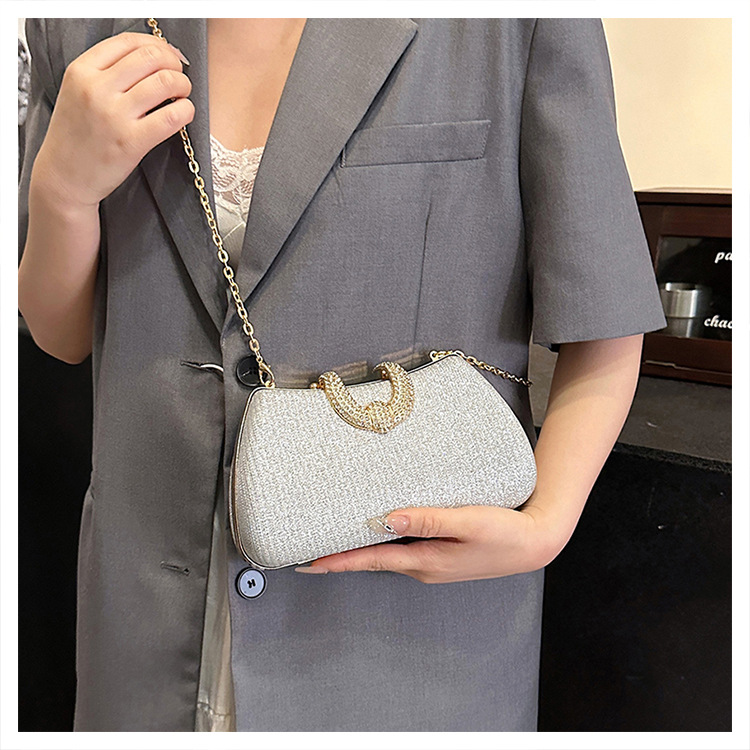 Streetwear Style Square Shape PVC Solid Color Square Evening Bags