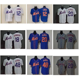 Mlb Jersey Mets 12 # 20 # 18 # 48 # Embroidered Baseball Uniform Baseball Jersey Mets Jersey
