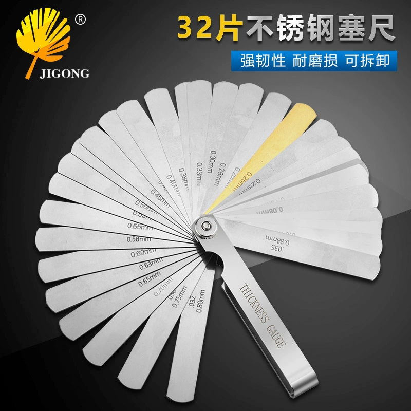 32 шт дальномера линейный клапан учебная линейка 0,04-0,88 мм зазор размер 0,25 медный лист