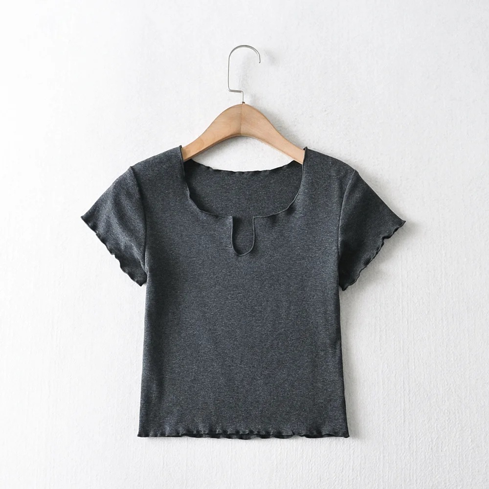 U-neck slim crop top NSAC21954