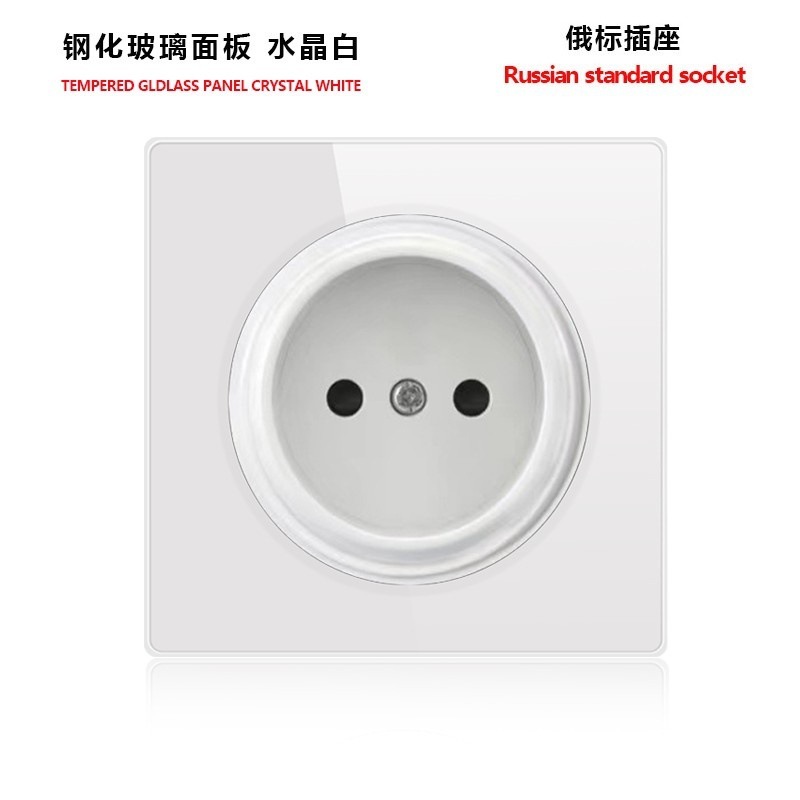 外国貿易トグルリセットスイッチソケット強化ガラスパネルLEDライトEUドイツプラグアメリカ標準フランスプラグロシア英国プラグ|undefined