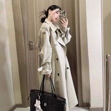 2025廓形中长款时尚英伦风衣外套女春秋翻领上档次高个子立领大衣