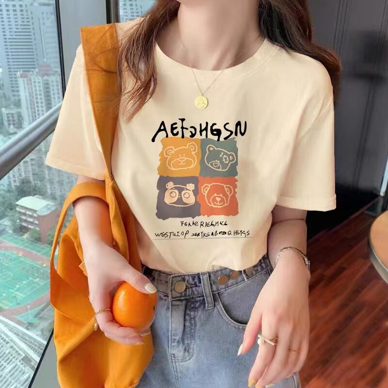 Women's Summer Thin Cotton Short-Sleeve T-Shirt, 2026 New Style, Loose White T-Shirt, Slimming Top, Trendy