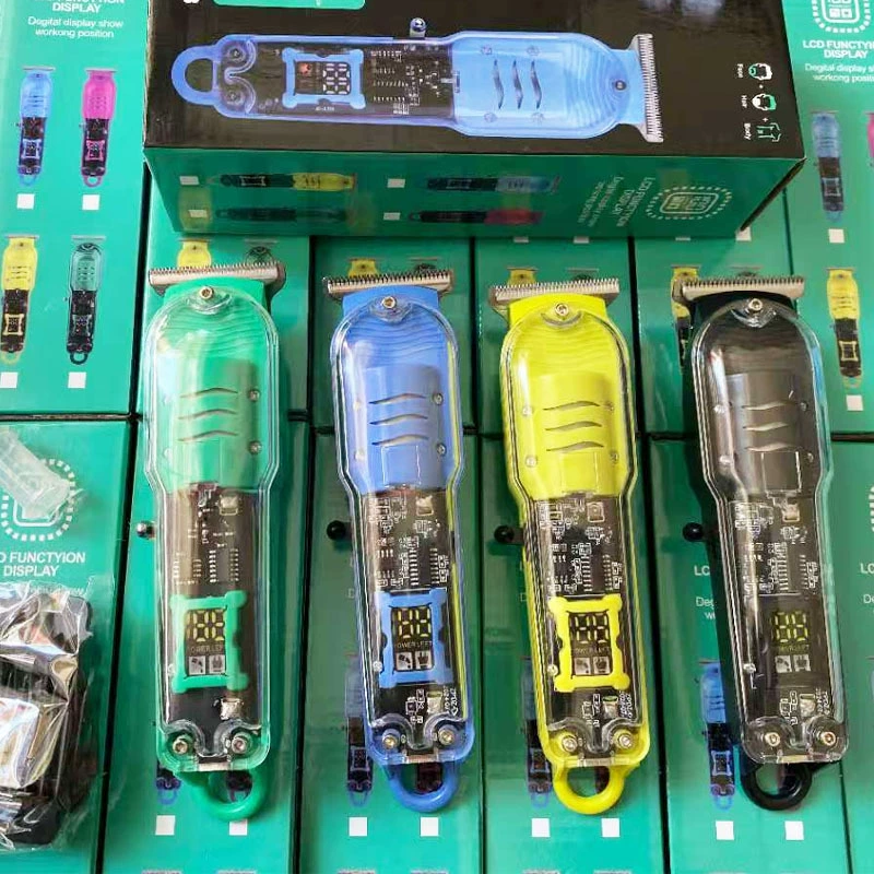 Кросс-бордер стрижка прозрачный корпус LCD LCD Digerromi Различный выдвижной профессиональный электрический толкатель лысой доли