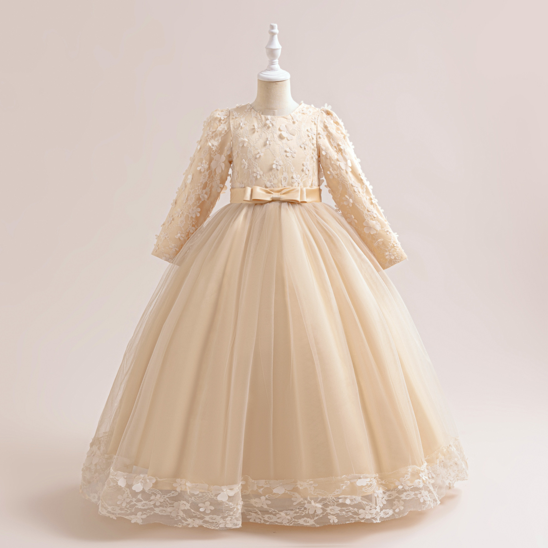 Robe pour enfants Robe de mariage à manches longues Robe de fille fille Robe de fête Ebay Robe de princesse européenne et américaine