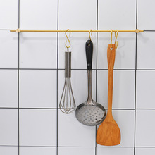 厂家供应北欧黄铜挂杆毛巾架实心金色单杆厨房装饰铜杆卫生间日式