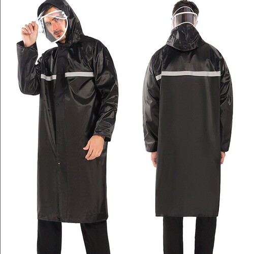 Wholesale Oxford cloth reflective PVC full-body raincoat for outdoor labor and storm protection long raincoat