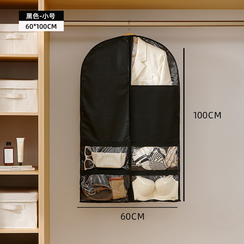 Nueva bolsa de polvo multifuncional con cuadrícula para ropa doméstica cubierta de polvo armario visual colgante artefacto de almacenamiento