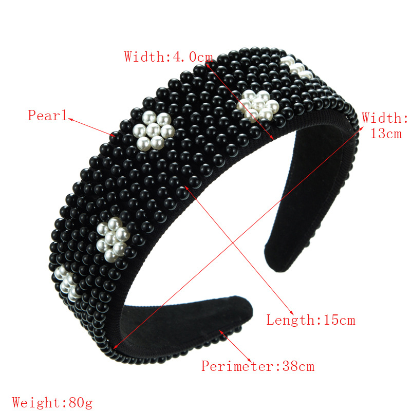 Simple Style Color Block Cloth Handmade Artificial Pearls Hair Band display picture 1