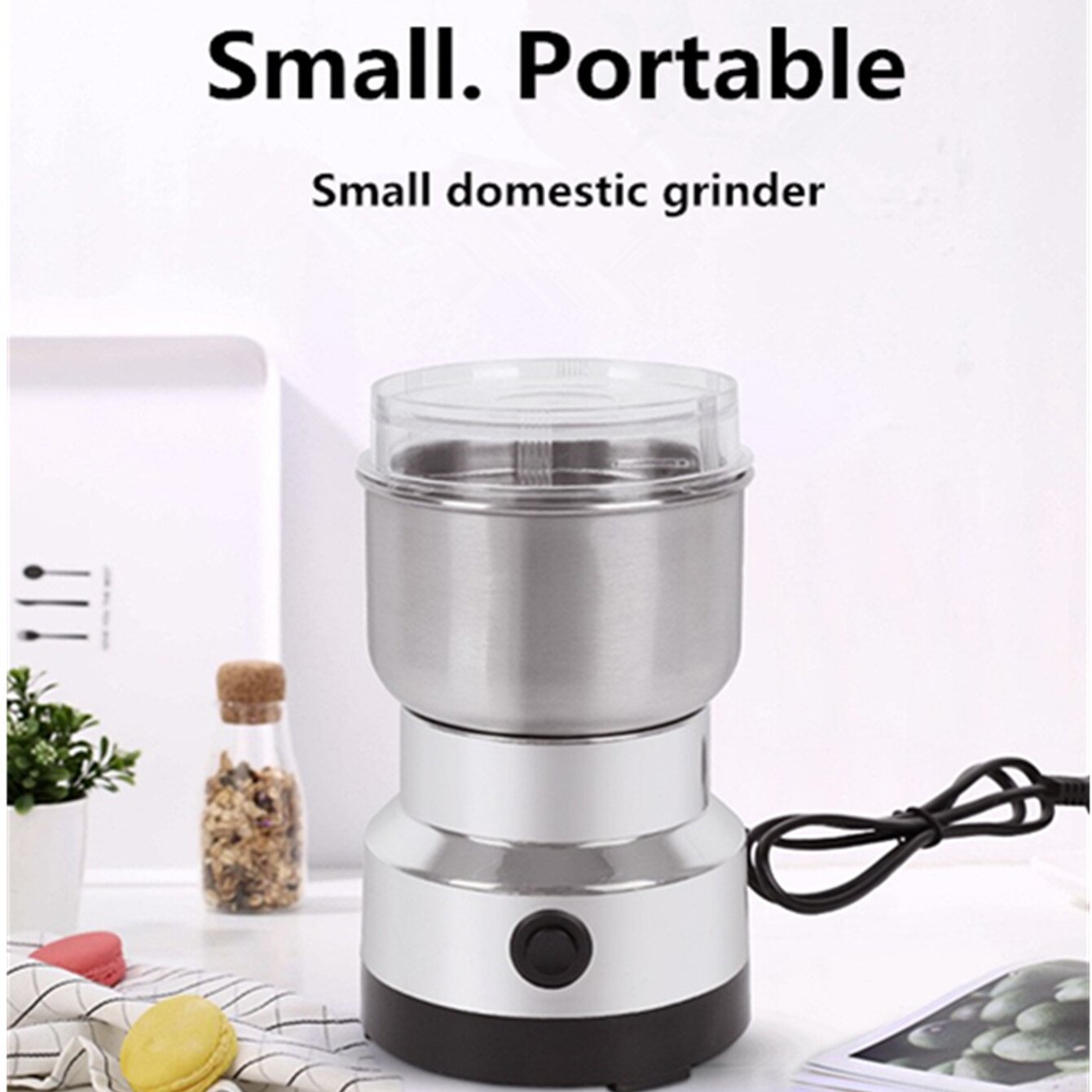 Powder Grinder, British Standard Grinder, Five-Grain Crusher, European Standard, American Standard Coffee Bean Grinder, Foreign Trade Food Processor, Household Use