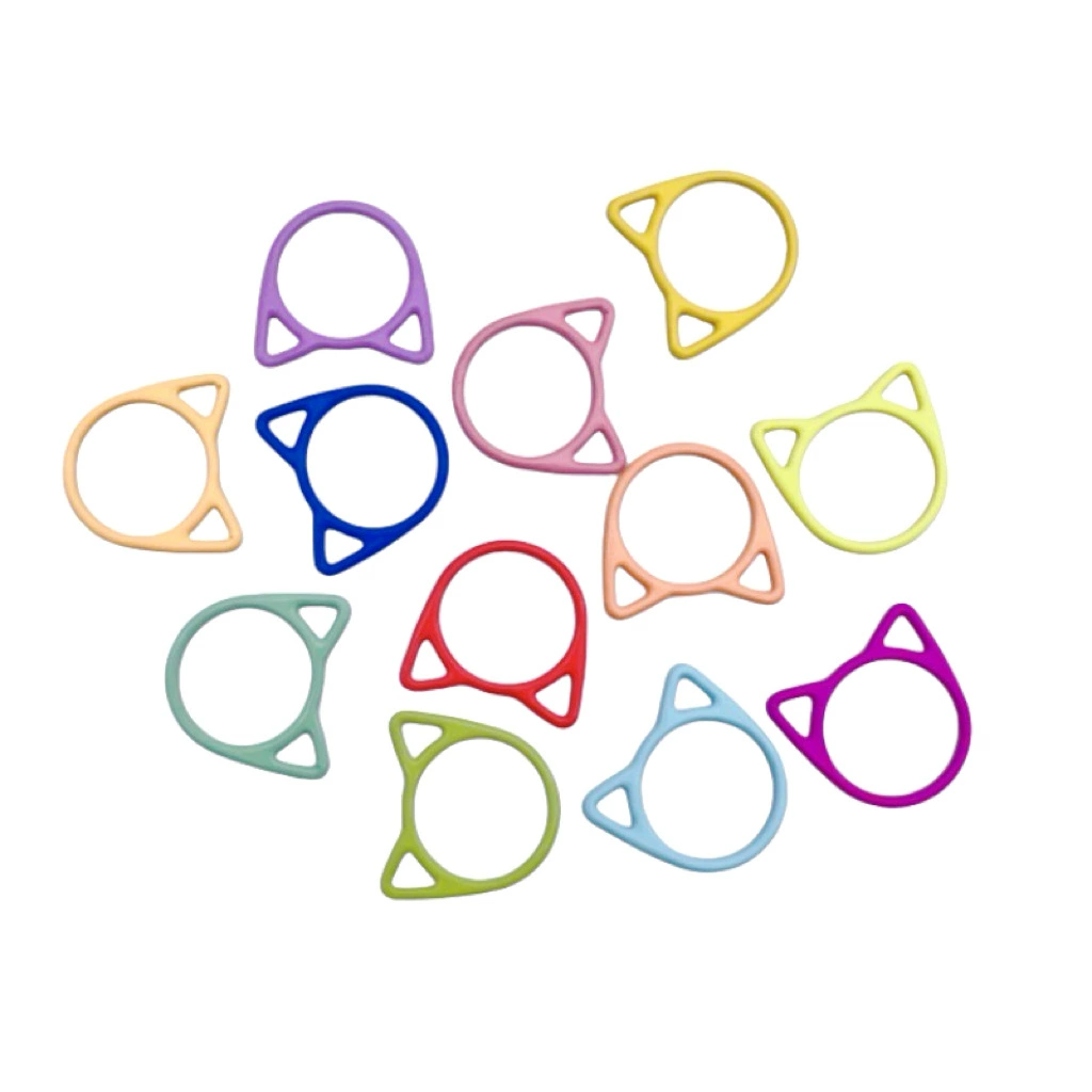 Металлическая краска маркировка мультяшная кошачья маркировка пряжка котенка кольцо игла игла вязка свитер маркировка