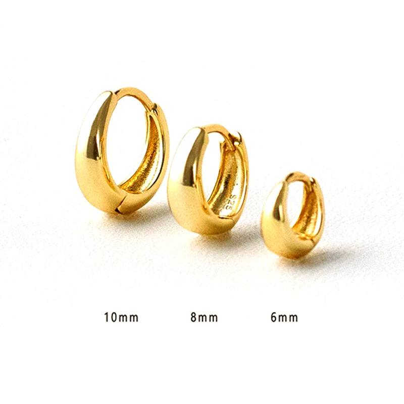 Plating Design 1 Piece 925 Sterling Silver Solid Color Earrings