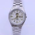 Men's white gold scale double calendar