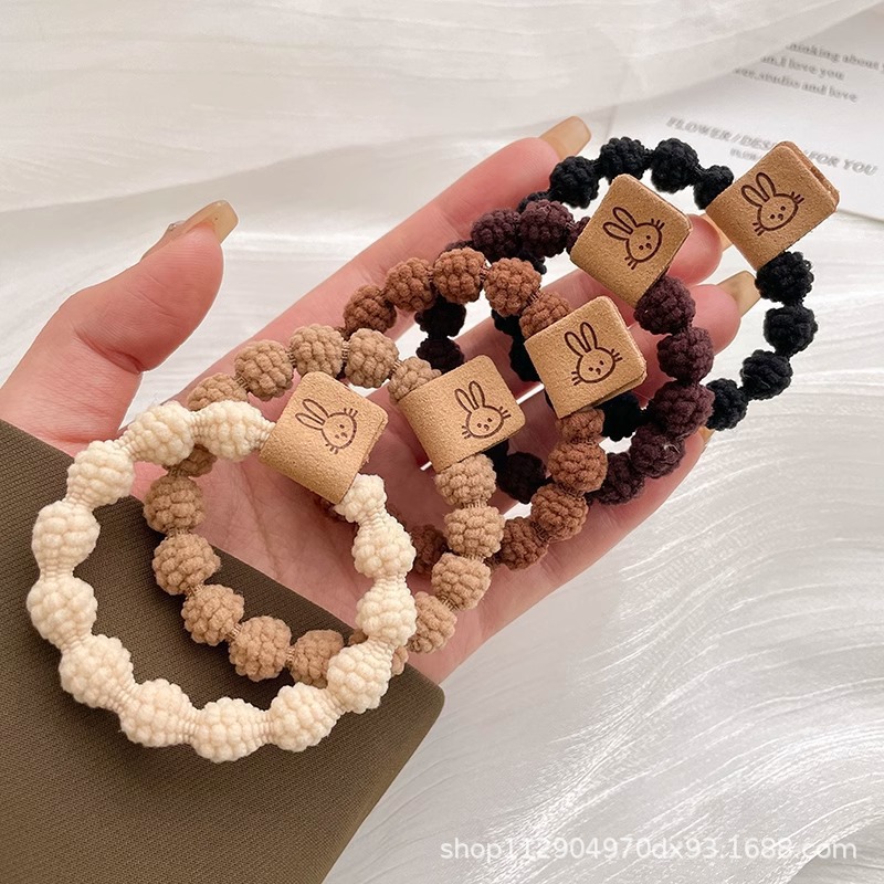 2025 nuevo estilo simple cabello de moda de alta elasticidad correa de correa de cabello multifuncional cubierta de cuero durable cabello bola adornamiento para el cabello