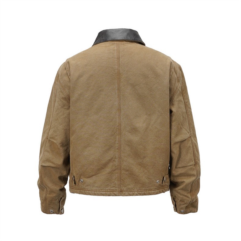 GMABCD Men's Collared Zip-Up Utility Jacket – Multi-Pocket Casual Outerwear - detail 4