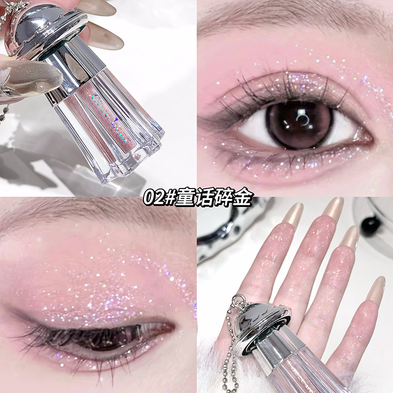 Gege bear small platillo volador brillante sombra de ojos líquido brillante brillante brillante brillante líquido de alto brillo Lentejuelas de baja saturación cosméticos