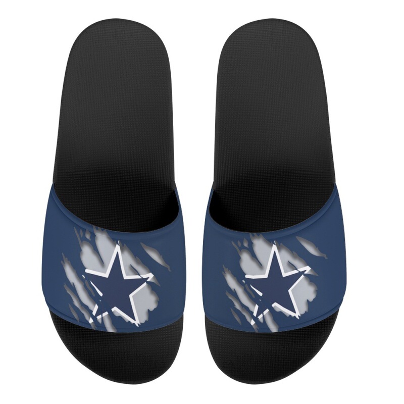 Cross Border Slides NFL Football Dallas Denim Couple Slippers Summer Black Sole Home Casual Sandals