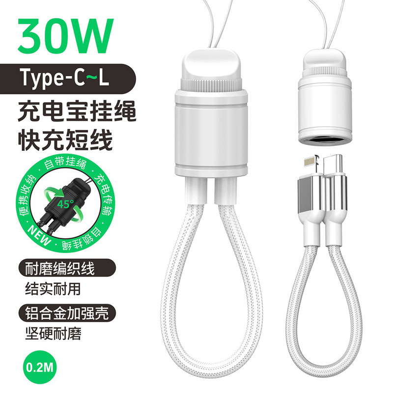新款充电宝数据线手机挂绳快充充电线适用苹果15-16手机65W数据线|undefined